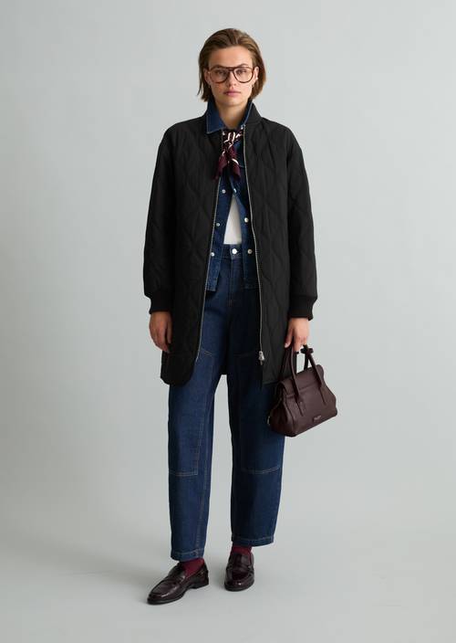 Quilted jacket regular Black in front view