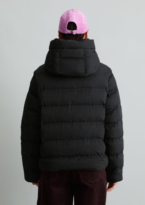 Regular-Fit Quilted Jacket — Black