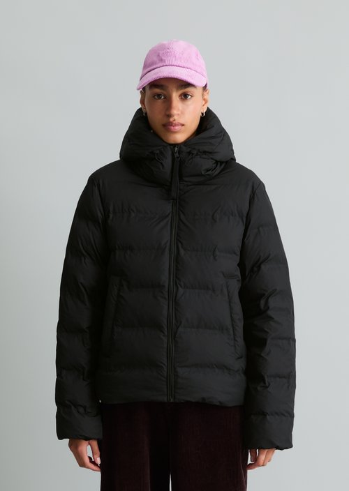 Regular-Fit Quilted Jacket — Black