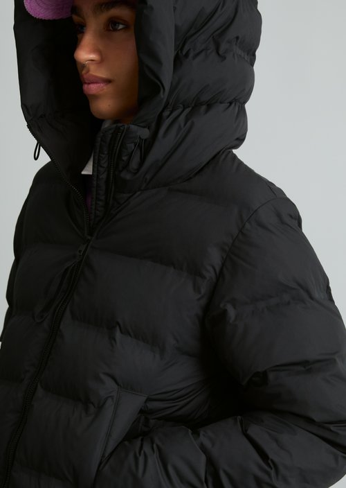 Regular-Fit Quilted Jacket — Black