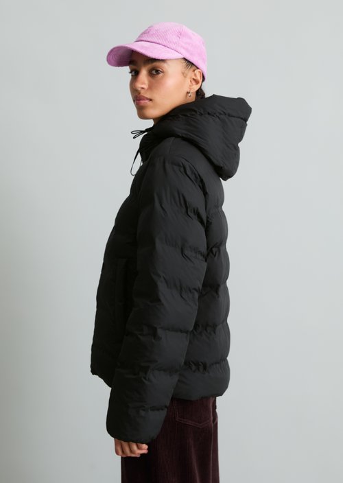 Regular-Fit Quilted Jacket — Black