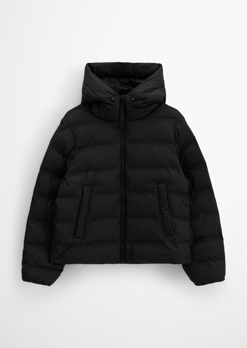 Regular-Fit Quilted Jacket — Black