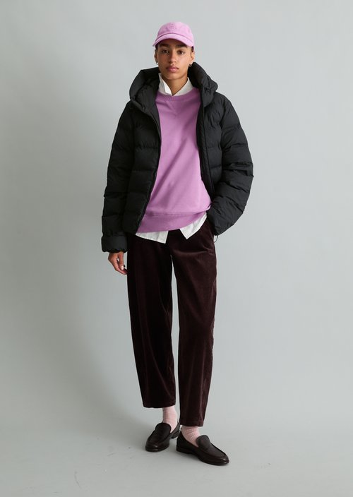 Regular-Fit Quilted Jacket — Black