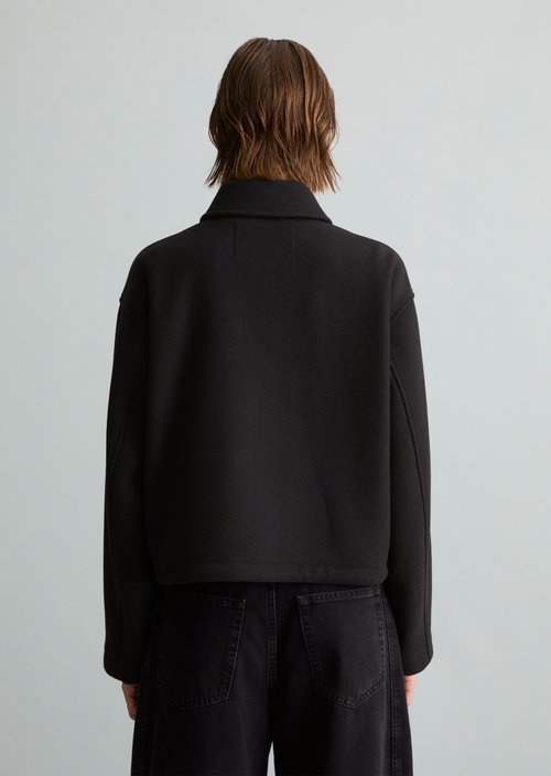 Regular-Fit Twill Jacket — Black