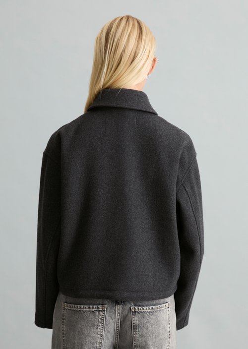 Regular-Fit Twill Jacket — Anthra Melange
