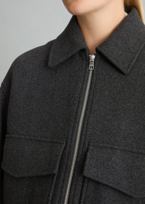 Regular-Fit Twill Jacket — Anthra Melange