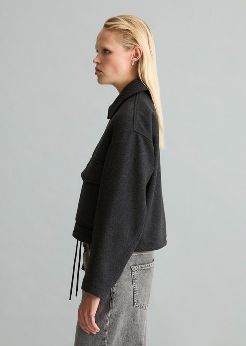 Regular-Fit Twill Jacket — Anthra Melange