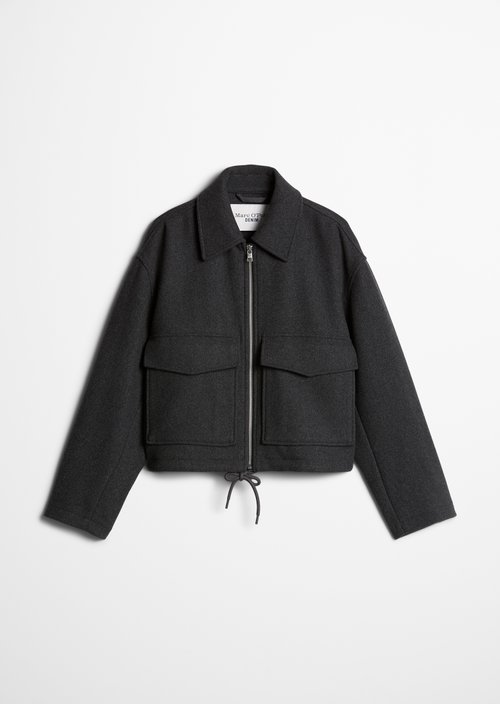 Regular-Fit Twill Jacket — Anthra Melange
