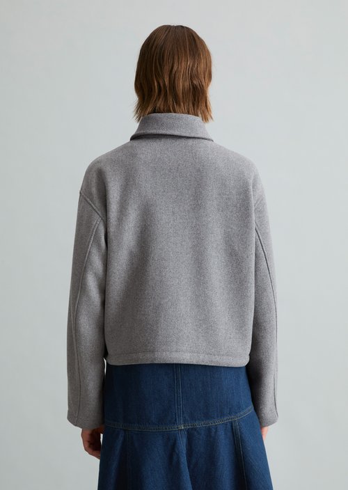 Regular-Fit Twill Jacket — Stone Melange