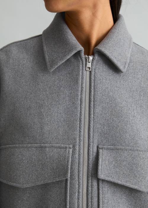 Regular-Fit Twill Jacket Stone Melange in detail view