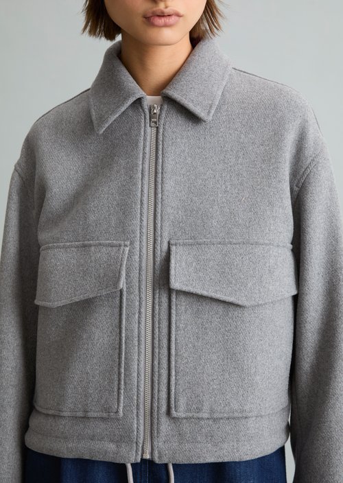 Regular-Fit Twill Jacket — Stone Melange