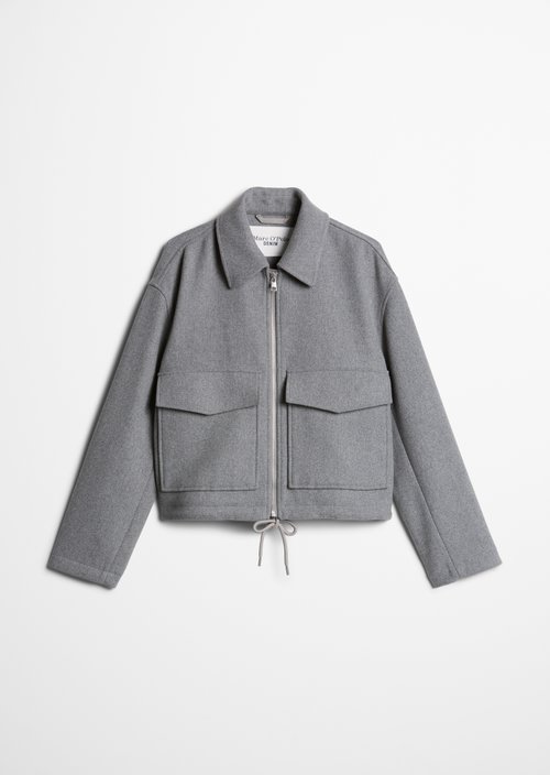 Regular-Fit Twill Jacket — Stone Melange