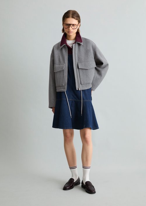Regular-Fit Twill Jacket — Stone Melange