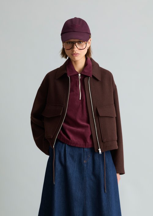 Regular-Fit Twill Jacket — Espresso Brown