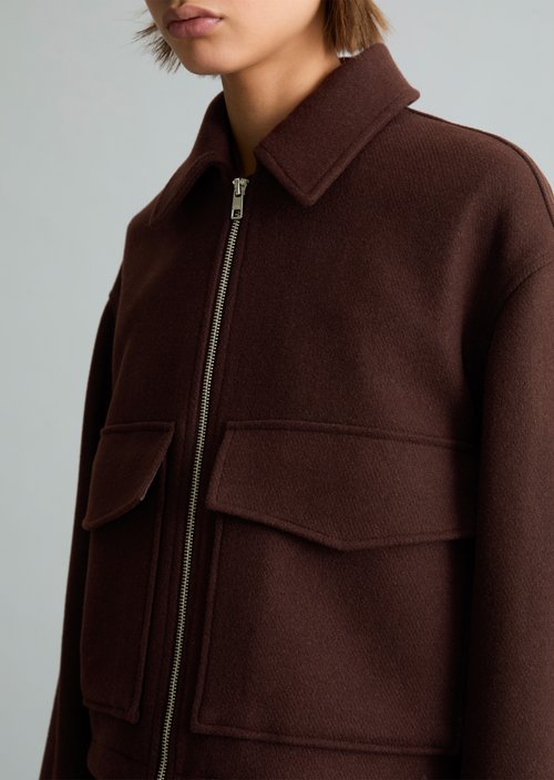 Regular-Fit Twill Jacket — Espresso Brown