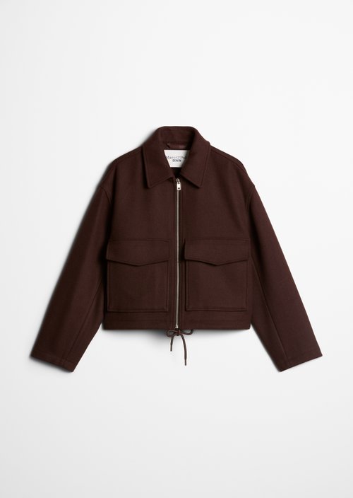 Regular-Fit Twill Jacket — Espresso Brown