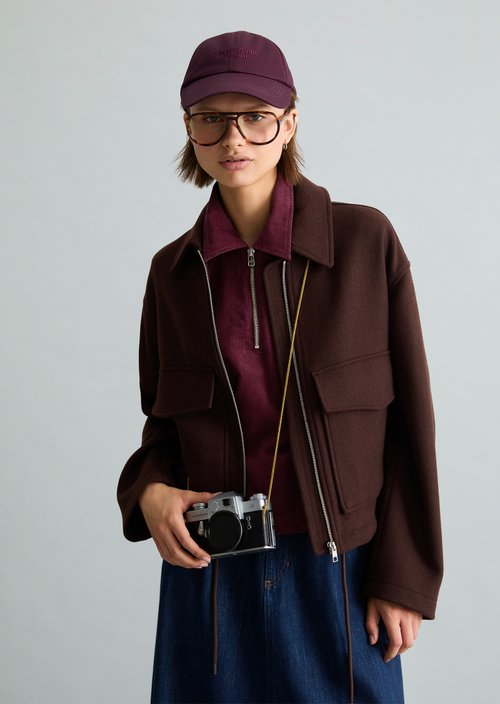 Regular-Fit Twill Jacket — Espresso Brown