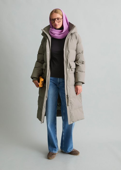 Regular-Fit Hooded Puffer Coat — Dolphin