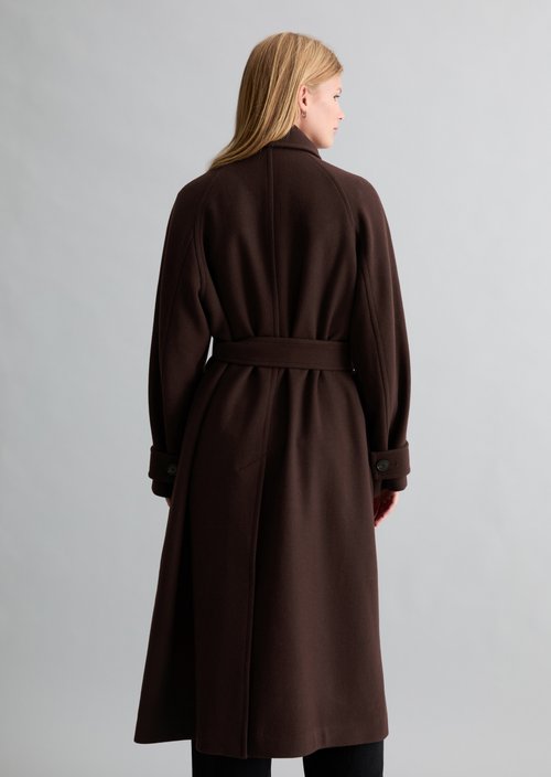 Regular-Fit Wool Coat — Espresso Brown