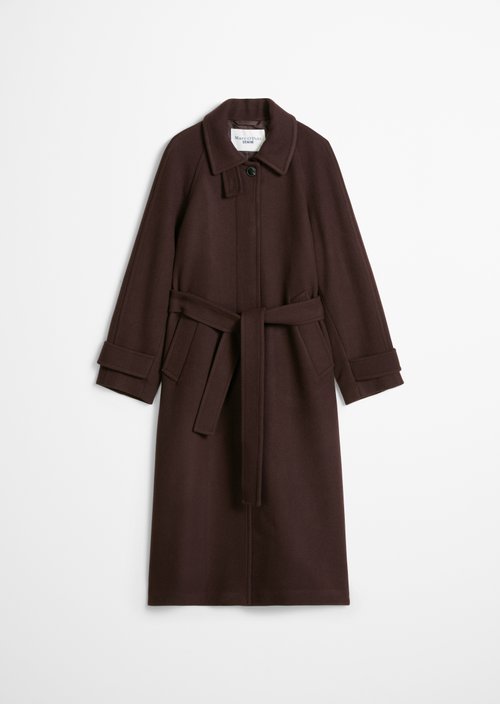 Regular-Fit Wool Coat — Espresso Brown
