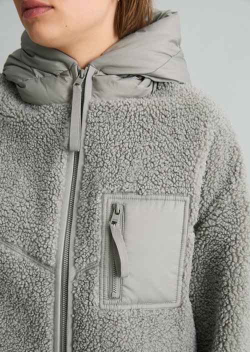 Regular-Fit Teddy Jacket — Grey Eternity