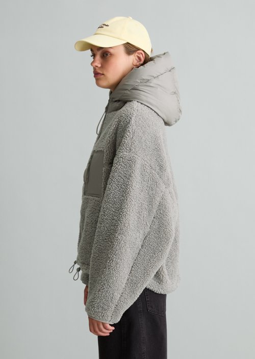 Regular-Fit Teddy Jacket — Grey Eternity