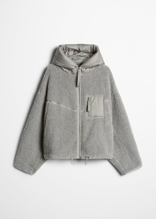 Regular-Fit Teddy Jacket — Grey Eternity