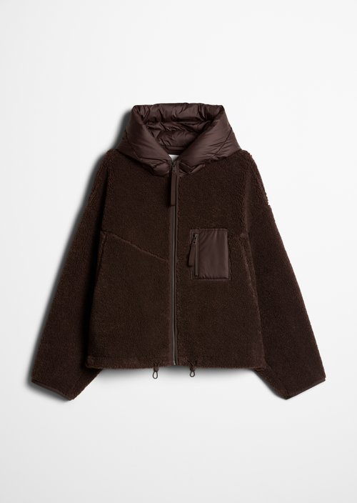 Regular-Fit Teddy Jacket — Espresso Brown