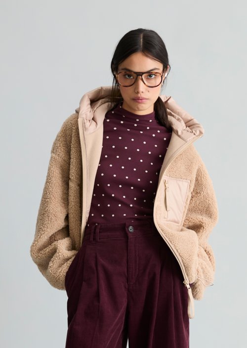 Regular-Fit Teddy Jacket — Sandpaper