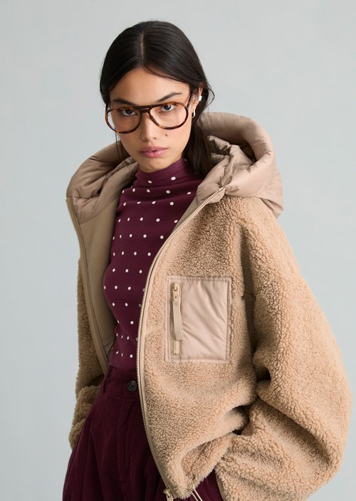 Regular-Fit Teddy Jacket — Sandpaper