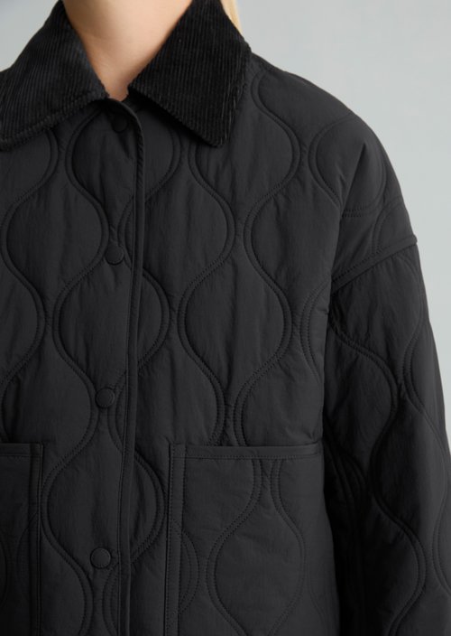 Barn-style quilted jacket regular — Black