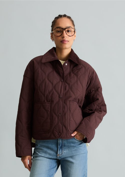 Barn-style quilted jacket regular — Espresso Brown