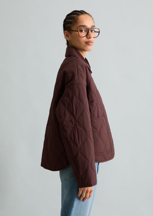 Barn-style quilted jacket regular — Espresso Brown