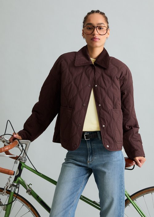 Barn-style quilted jacket regular — Espresso Brown