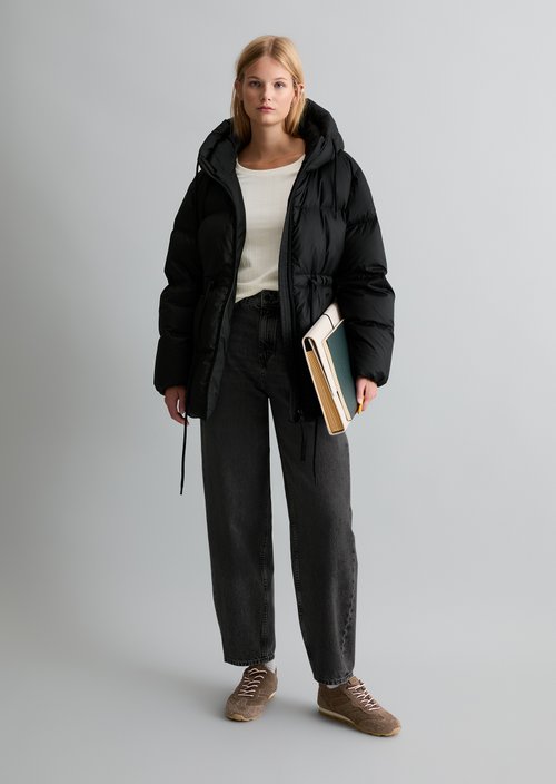 Regular-Fit Down Puffer Jacket — Black