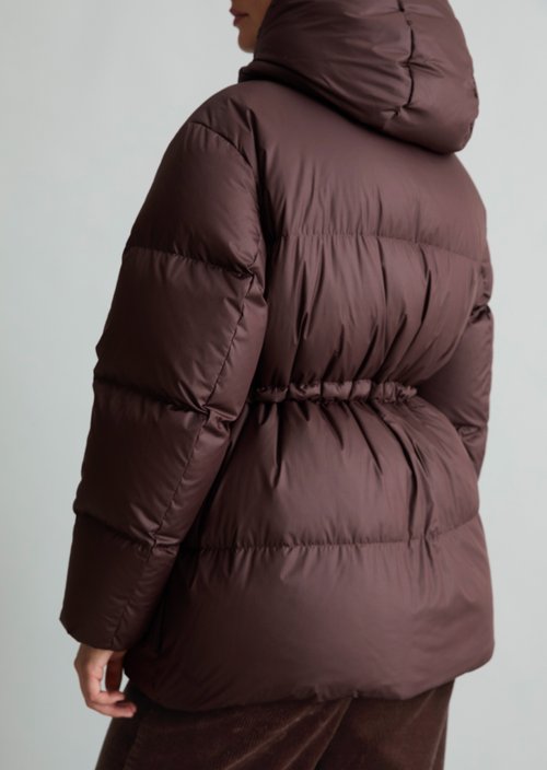Regular-Fit Down Puffer Jacket — Espresso Brown