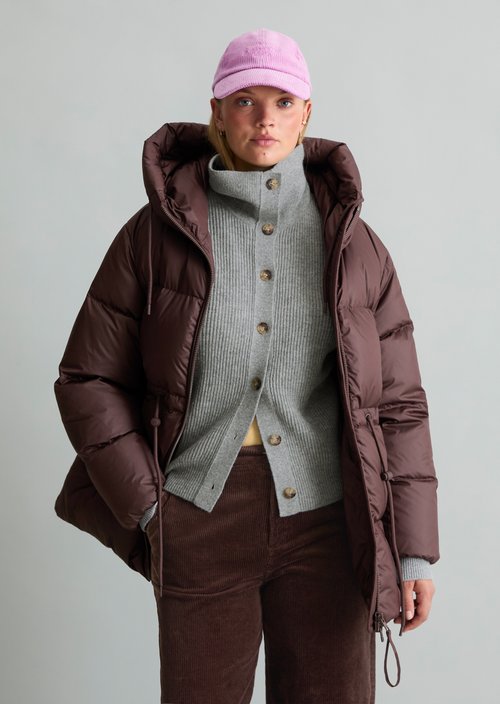 Regular-Fit Down Puffer Jacket — Espresso Brown