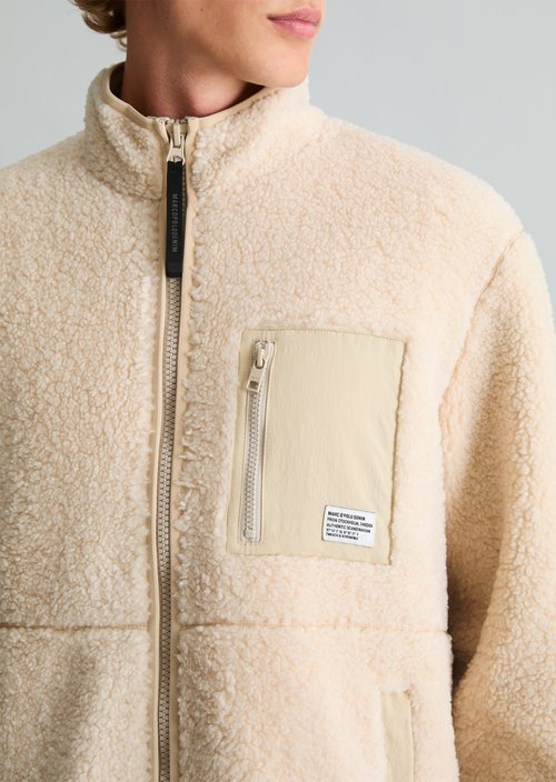 Regular-Fit Teddy Jacket — Dusty Field