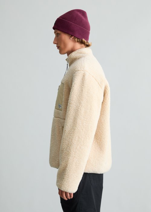 Regular-Fit Teddy Jacket — Dusty Field