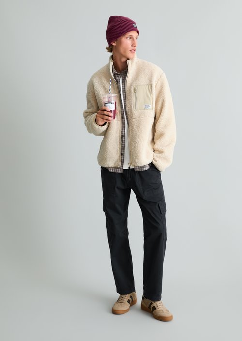 Regular-Fit Teddy Jacket — Dusty Field