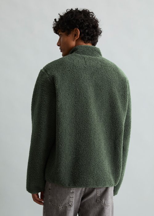 Regular-Fit Teddy Jacket — Green Jasper