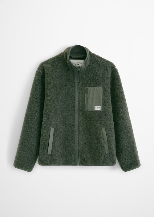 Regular-Fit Teddy Jacket — Green Jasper