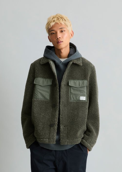 Plush Jacket, Regular Fit — Green Jasper