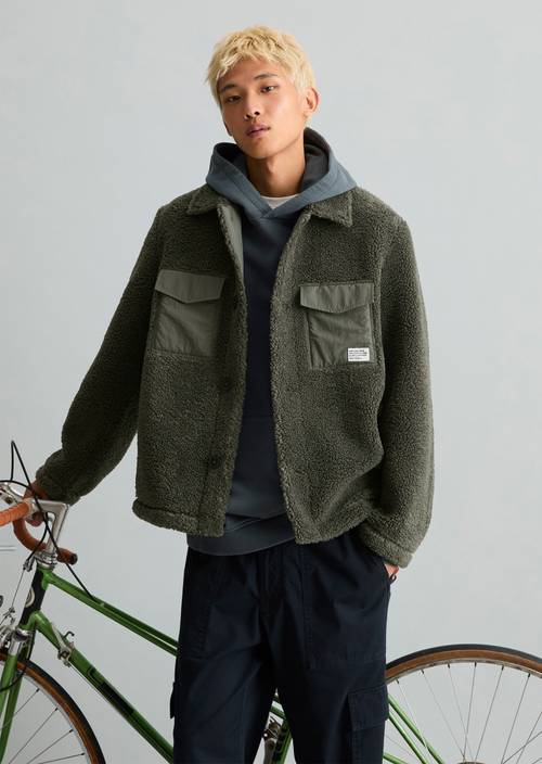 Plush Jacket, Regular Fit Green Jasper in front view