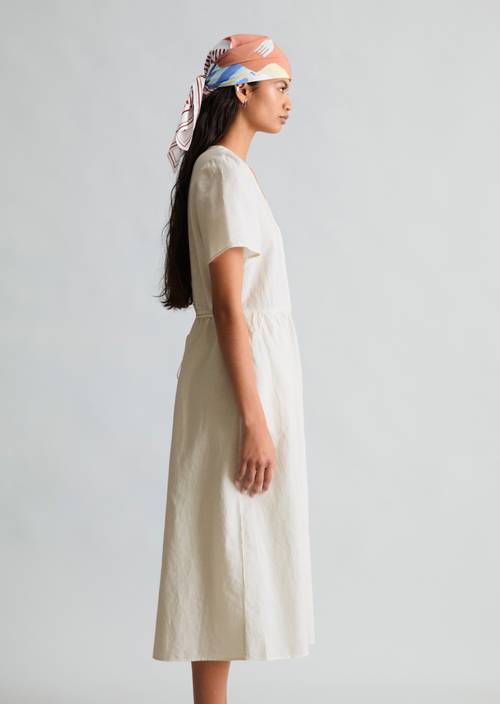 cotton on linen dress Dress regular made from a linen-cotton mix - white | Midi dresses