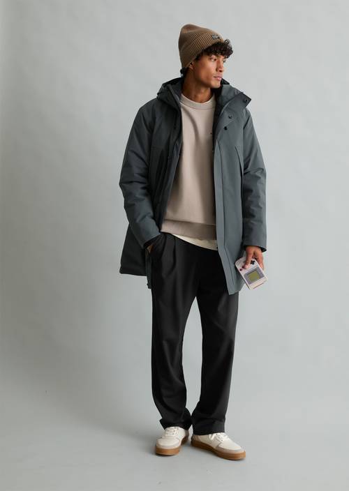 Regular-Fit Functional Parka Light Graphite in front view