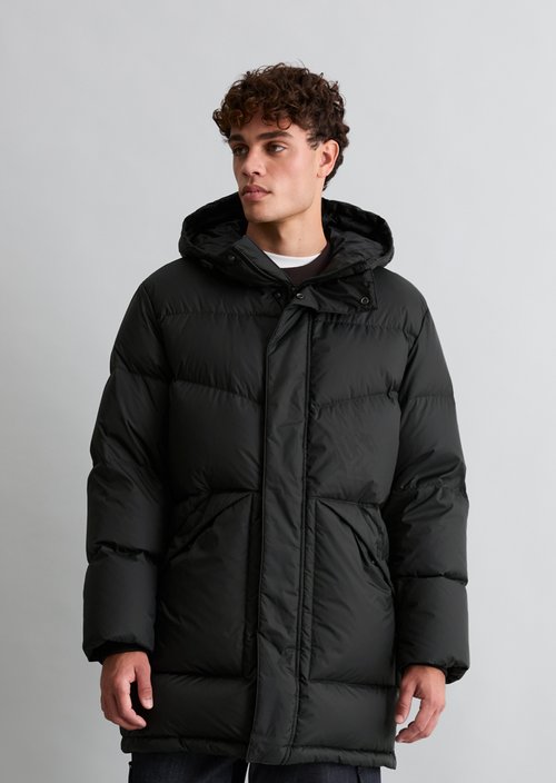 Regular-Fit Down Coat — Black
