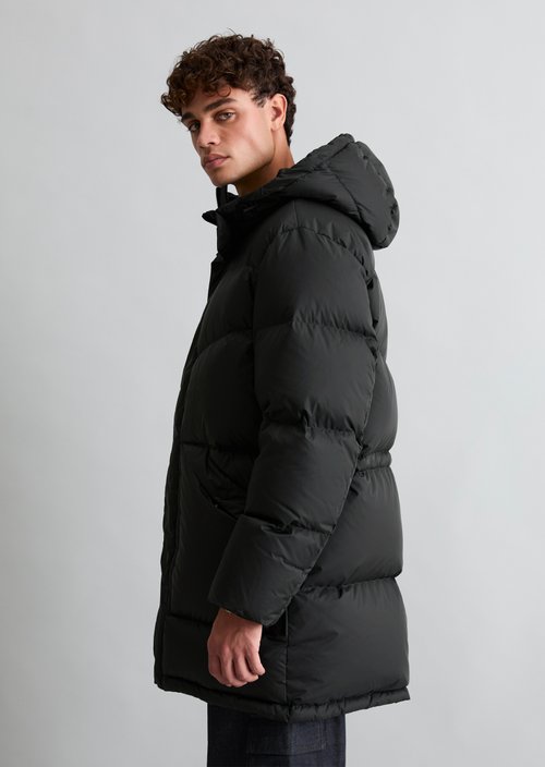 Regular-Fit Down Coat — Black