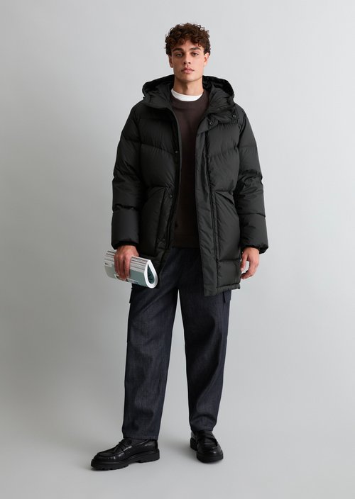 Regular-Fit Down Coat — Black