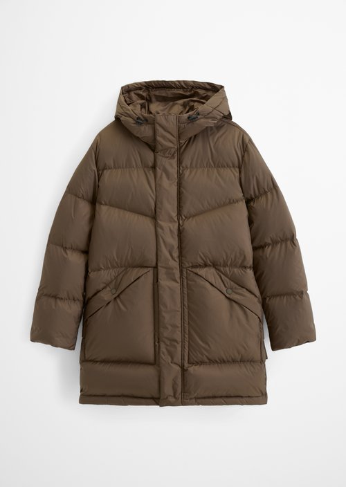 Regular-Fit Down Coat — Chocolate Fudge